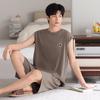 Men's Summer 2026 Modal Pajama Set - Lightweight Vest & Shorts for Home Wear
