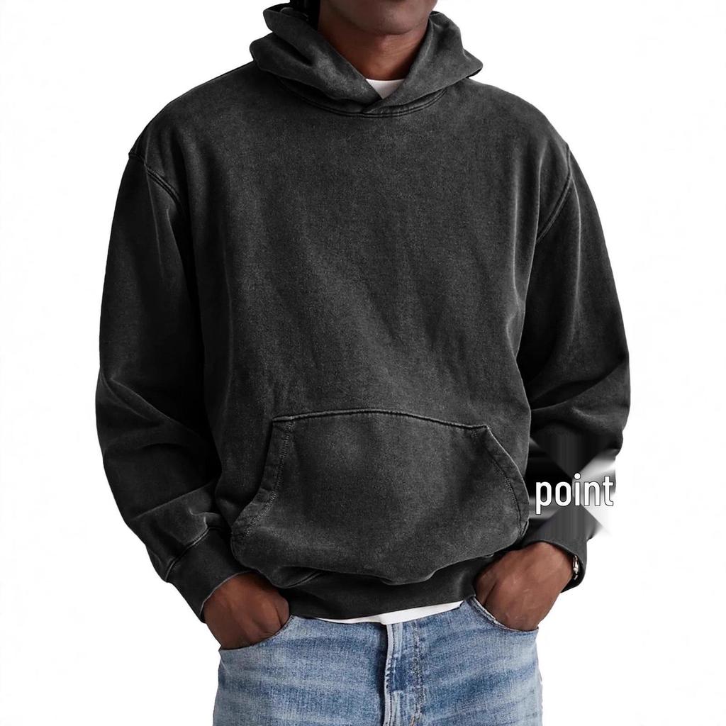 Sweat à capuche unisexe 2025 Rétro Coton Pur Lâche Couleur Unie Haut de Gamme