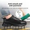 Men's Summer Breathable Mesh Safety Shoes with Plastic Toe Cap Anti Slip Industrial Work Sneakers Black
