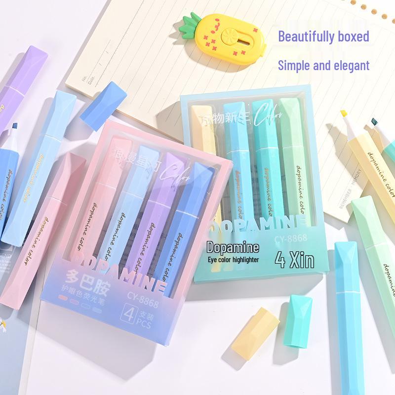 Dopamine High-Capacity Soft-Tip Highlighters: Vibrant, Large-Capacity Pens for Students and Journals.