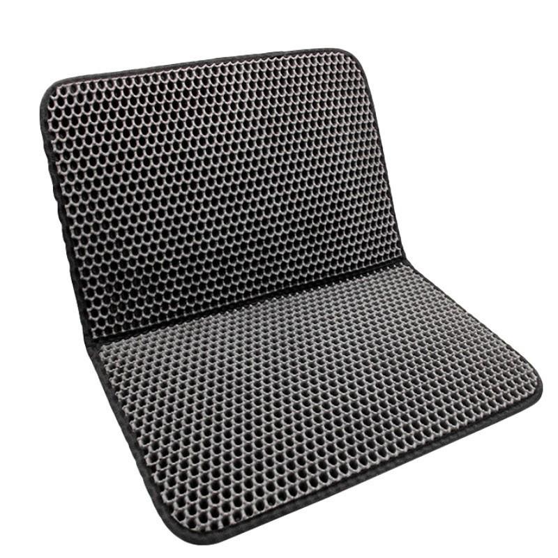 EVA Double-Layer Anti-Splash Honeycomb Cat Litter Mat with Washable Magic Tape for Pet Households