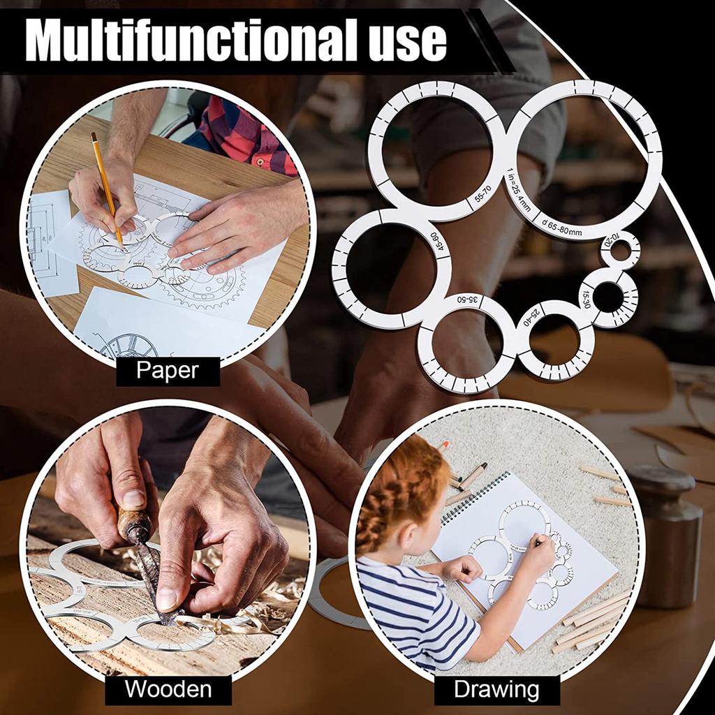 Round Leather Corner Cutting Ruler Tool for Leather Projects