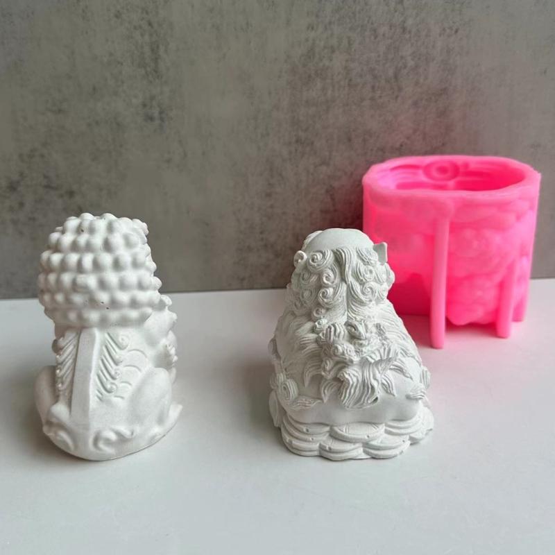 Crystal Epoxy Resin Mold 3D Lion Silicone Candle Mold Plaster Resin Mold Aromatherapy Candle Making Tool Home Decoration