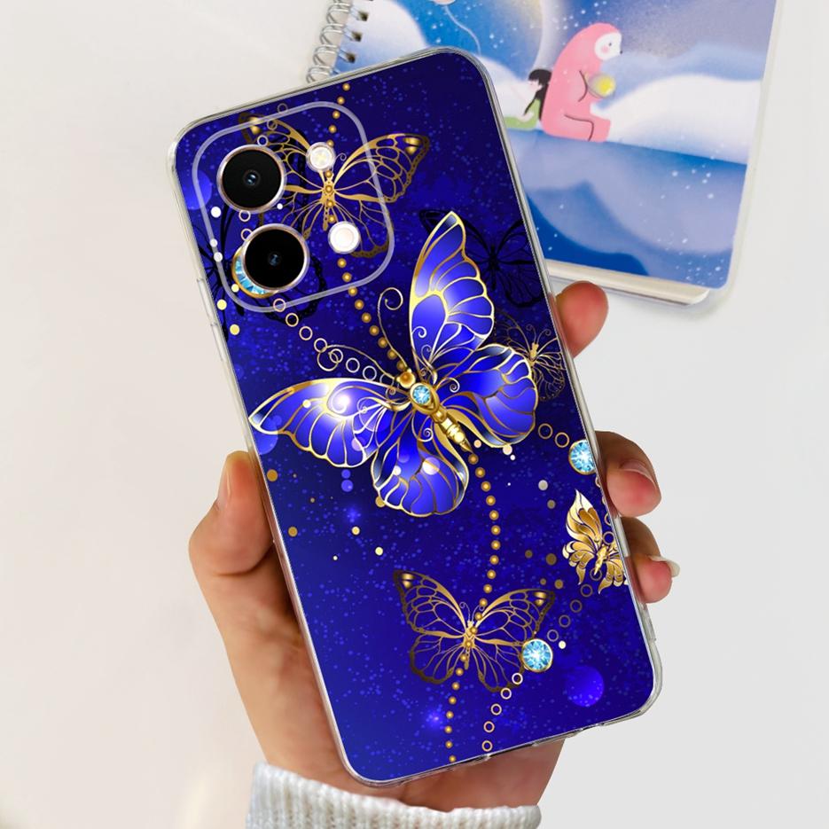 For Vivo Y28 4G Case V2352 Cute Cat Panda Painted Cover Soft Silicone Phone Case For Vivo Y28 Y 28 VivoY28 4G Funda 6.68'' Coque