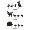 Metal Silhouette Stake Hollow Kangaroo Chicken Hedgehog Animal Statue Black Lawn Ornament Art Craft Outdoor Lawn Decor