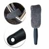 Brosse de Jante de Roue, Brosse de Nettoyage de Roue de Voiture en Microfibre à Long Manche Doux Outil(Gris)