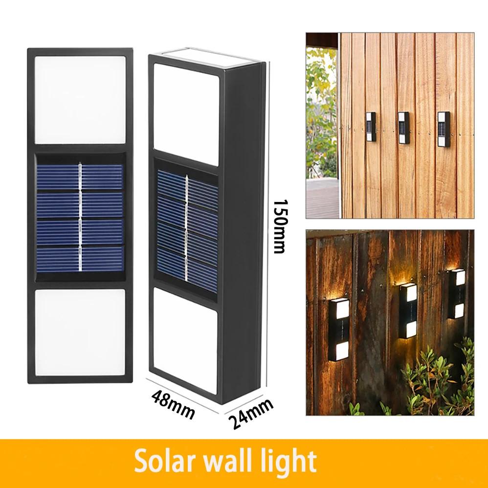 4pcs Solar Wall Lamp Outdoor Waterproof Solar Powered Light UP and Down Illuminate Home Garden Porch Yard Garage Decoration