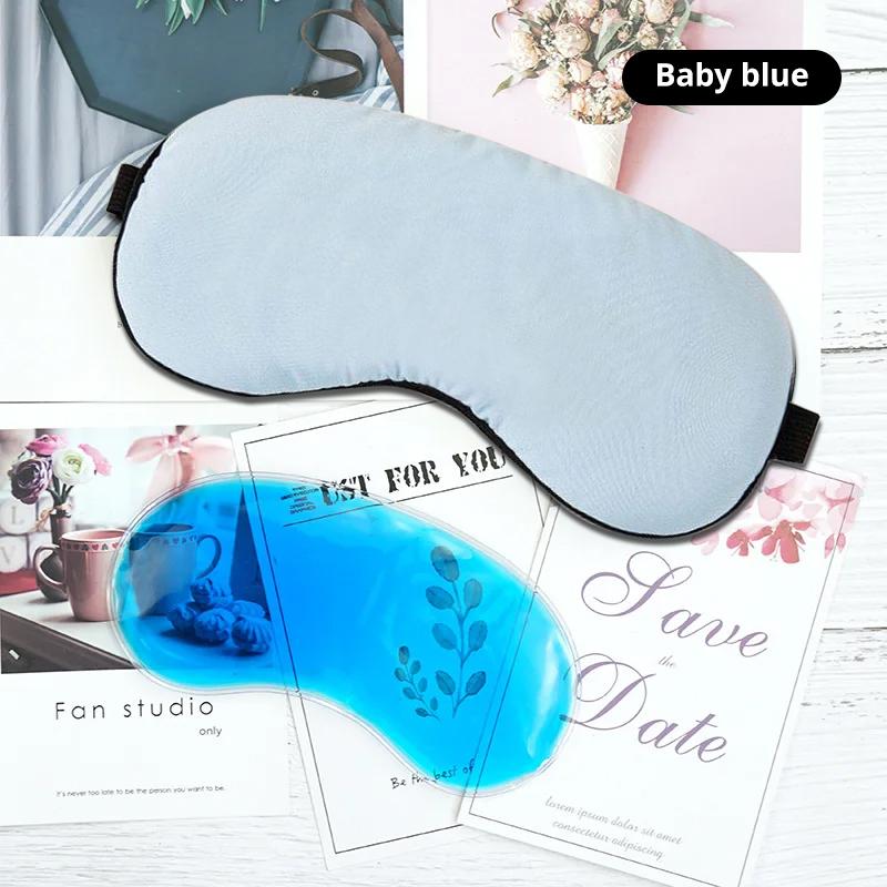 Durable And Safe Sleep Light Blocking Eye Mask And Gel Cold Ice Pack Double-Sided Ice Silk Warm Cool Sleep Eye Mask For Travel Sleeping