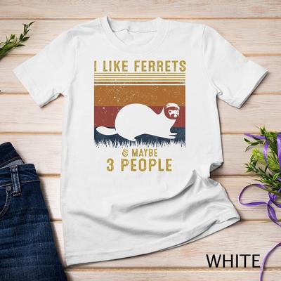 Ich mag Frettchen und vielleicht 3 Leute Vintage-Frettchen Retro Unisex T-Shirt