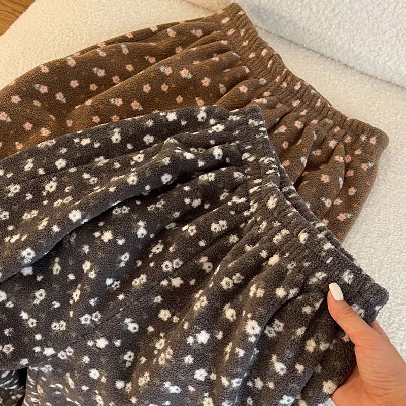 Pants for Women Elastic High Waist Long Trousers Plus Size Thickened Stretchy Versatile Casual Wide Leg Sleep Pants