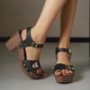 Damsandaler 2025Sommar Nya Romanska Sandaler Plattform Högklackade Sandaler för Kvinnor Lyx Metallspänne Casual Strandskor