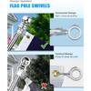 Flag Poles Rings Aircraft Grade Aluminum Construction Stainless Steel Carabiner Fit 0.9-1.05 Inch Porch Marine Flagpoles