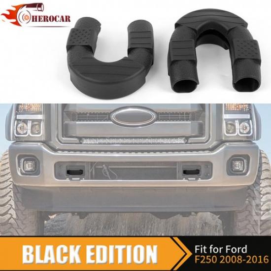 2PCS Black Front Hitch Tow Hooks Covers for Ford F250/F350/F450/F550 2008-2016