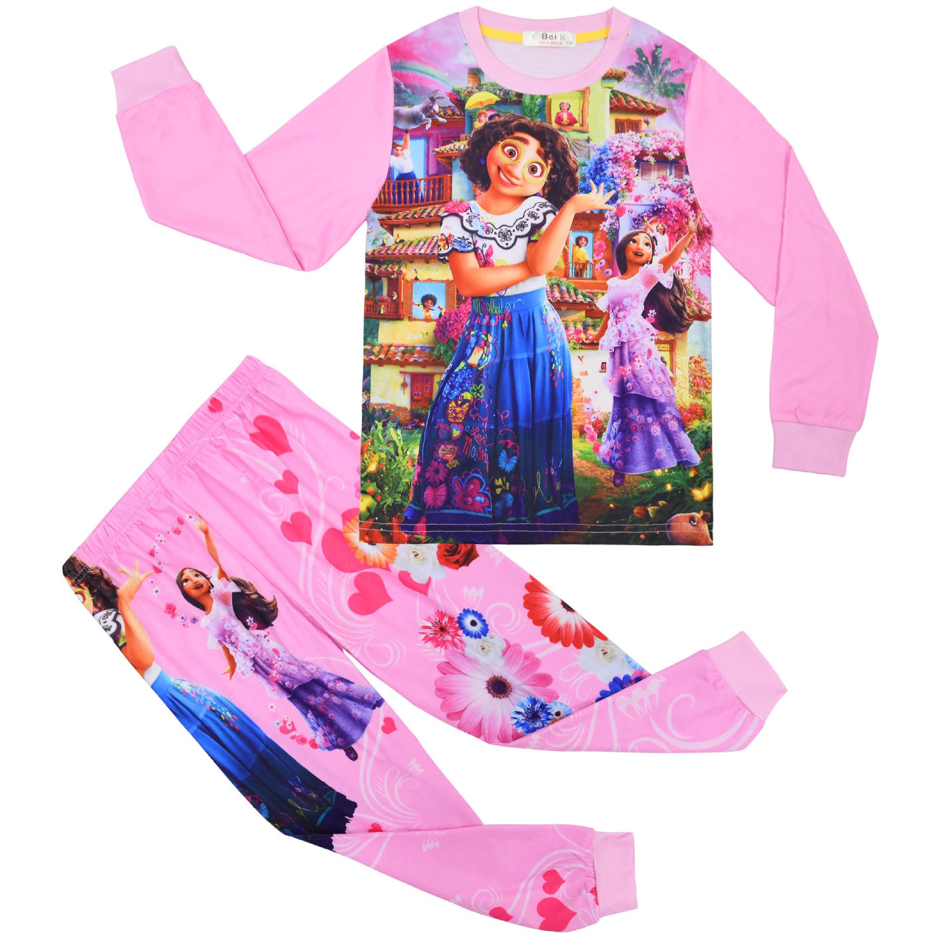 Animation Magic Full House Printed Children S Loungewear Set, Long-Sleeved Pajamas + Pants Two-Piece Set 6068 100