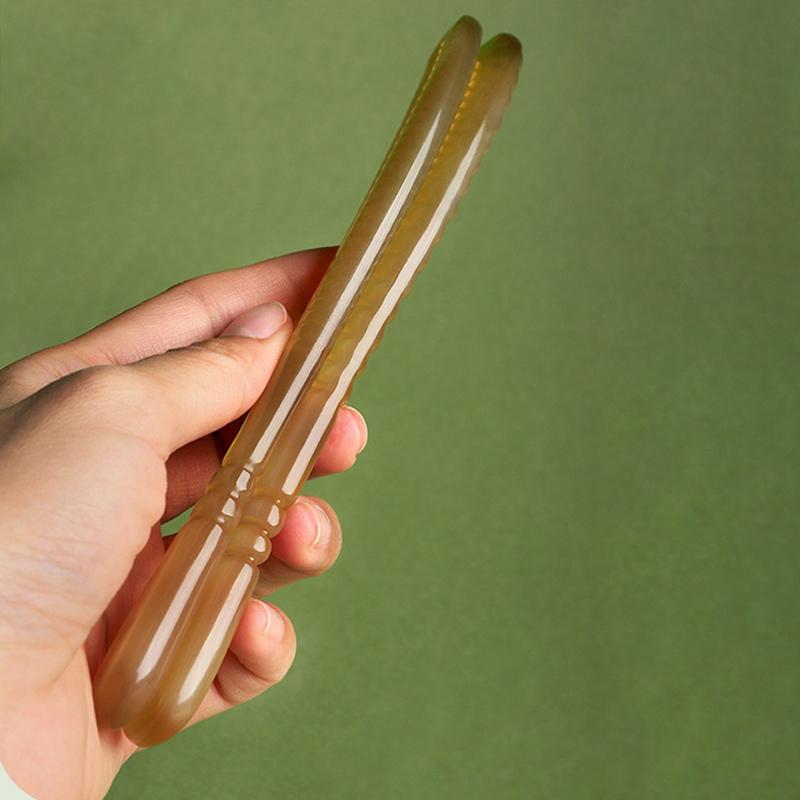Natural Sheep Horn Comb Anti-Static Fine Tooth Hair Styling Detangling Comb With Handle For Men Women Head Scalp Health Care