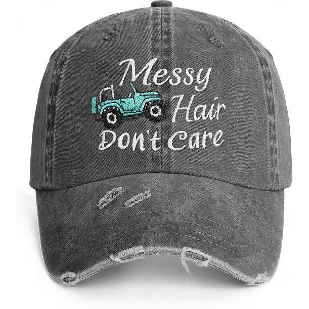 Messy Hair Don't Care Trucker Baseball Hats Cap for Women Girl