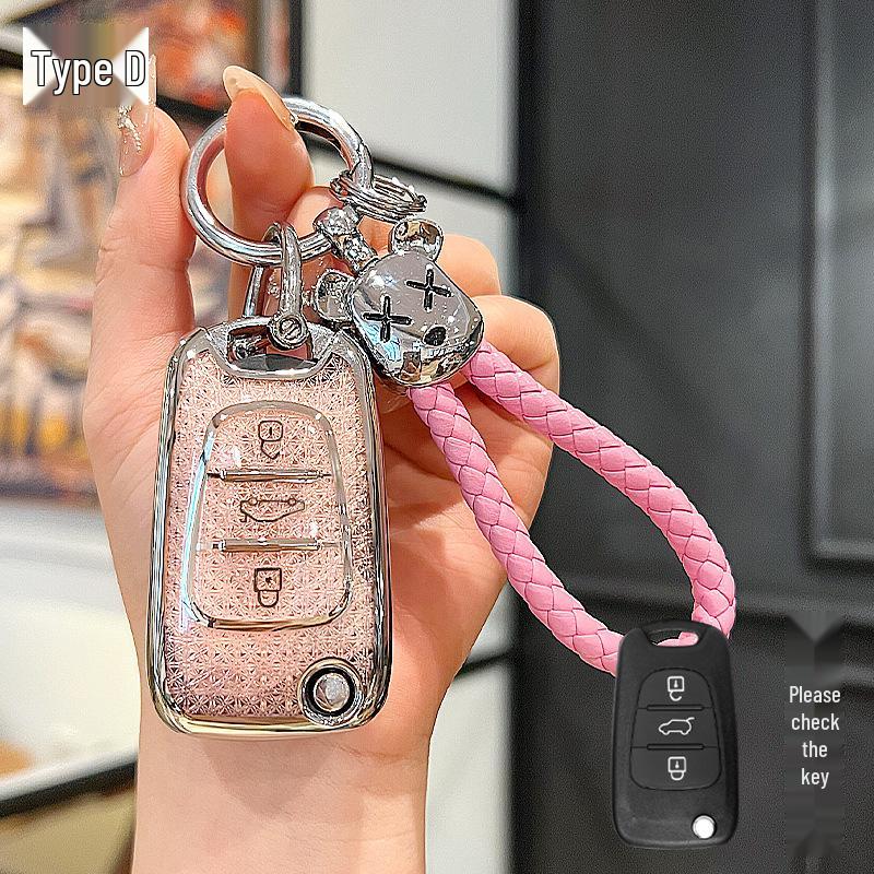 Kia Car Key Case for Older Models: K2, K5, Sportage, Forte, Carens, Sorento - Protective Shell with Buckle