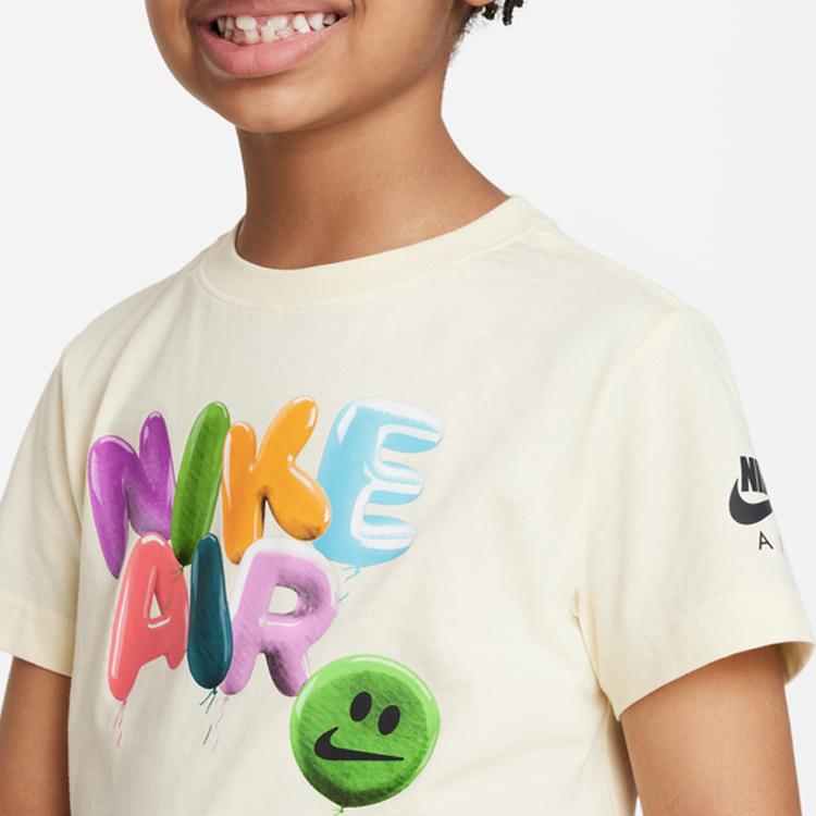 Nike T-Shirt Balloon Letter Logo Print Round Neck Short Sleeve Kids Tops FQ0920-113