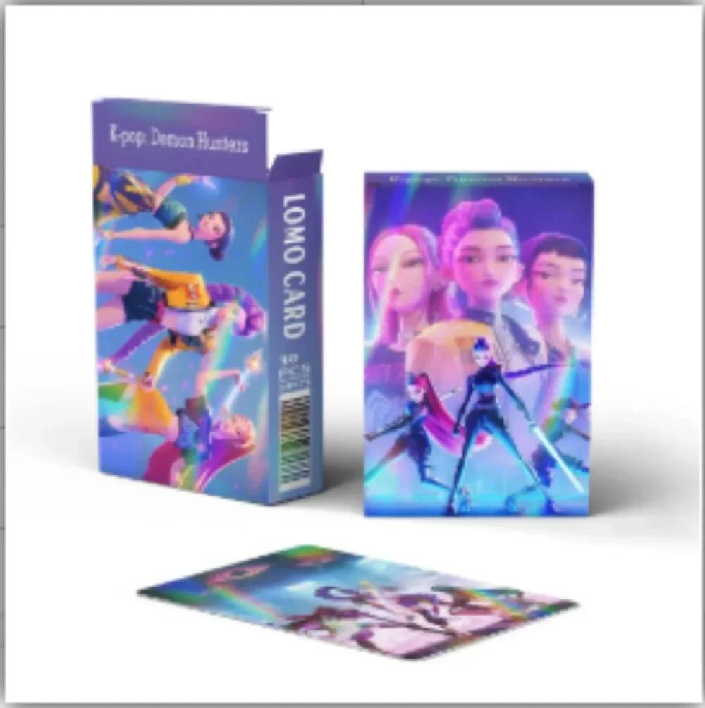 New Kpop Demon Hunters 30 Laser Cards K-POP Witch Hunt Cartoon Series Accessories LOMO Small Cards