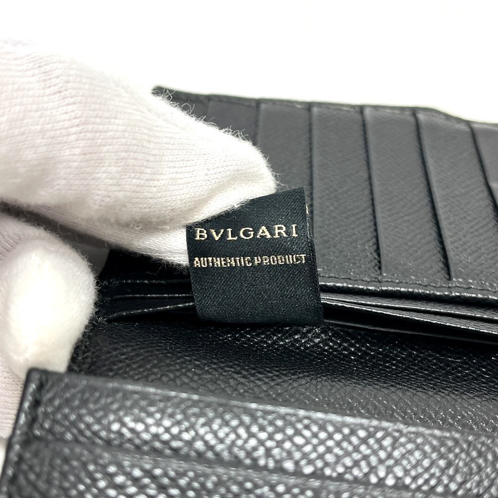 BVLGARI 33745 Bulgari Bulgari Logo Clip Bi-fold Wallet Long Wallet Leather Black