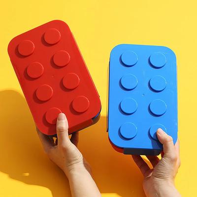 1050/1300ml Porta Pranzo Portatile Blocco da Costruzioni Porta Bento Insalata di Frutta Stoviglie Contenitore per Alimenti Kit da Picnic per Bambini Studenti Cucina