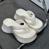 Thick-soled thick-heeled slippers women's summer wear thick-soled shit-stepping feeling new summer flip-flops clip