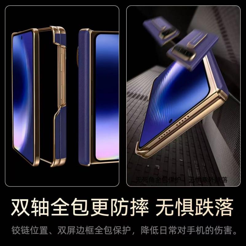 Rotating Wristband Stand Phone Case Pura X Max Full Coverage Shockproof PU Leather With Dual Hinge Design
