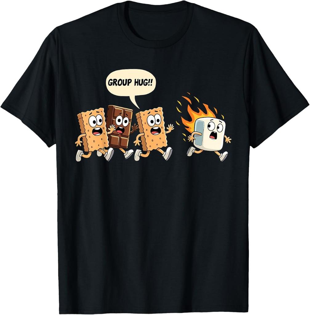 Group Hug Marshmallow Campfire Smores Funny Camping T-Shirt
