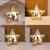 Christmas Tree Wooden Light Up Ornament With Snowman Design For Holiday Decor