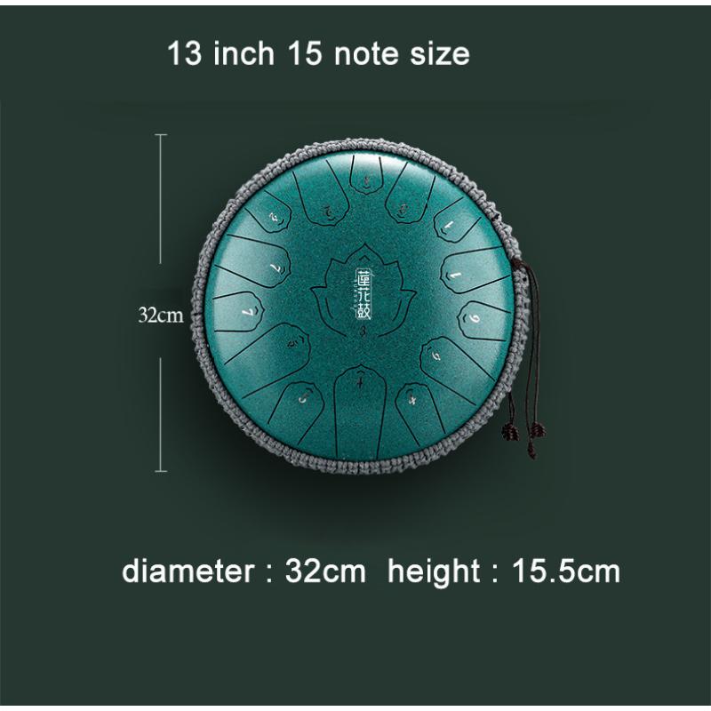 Musical Drum Steel Tongue Drum 13 14 Inch 15 Note C Hollow Drum Percussion Instrument