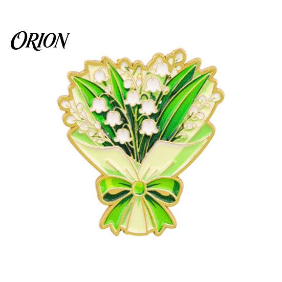 Delicate Metal Badge Bouquet Brooch Pin for Women, Enamel Romantic Flower Jewelry, Durable Sophisticated Coat Accessory Zinc Alloy Floral Lapel Coats