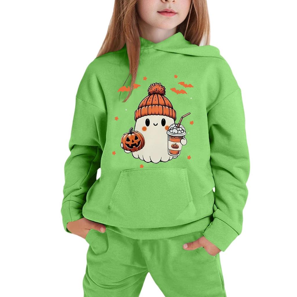 Bluza dziecięca z nadrukiem Halloween - Casualowy sweter z długim rękawem dla chłopców i dziewcząt
