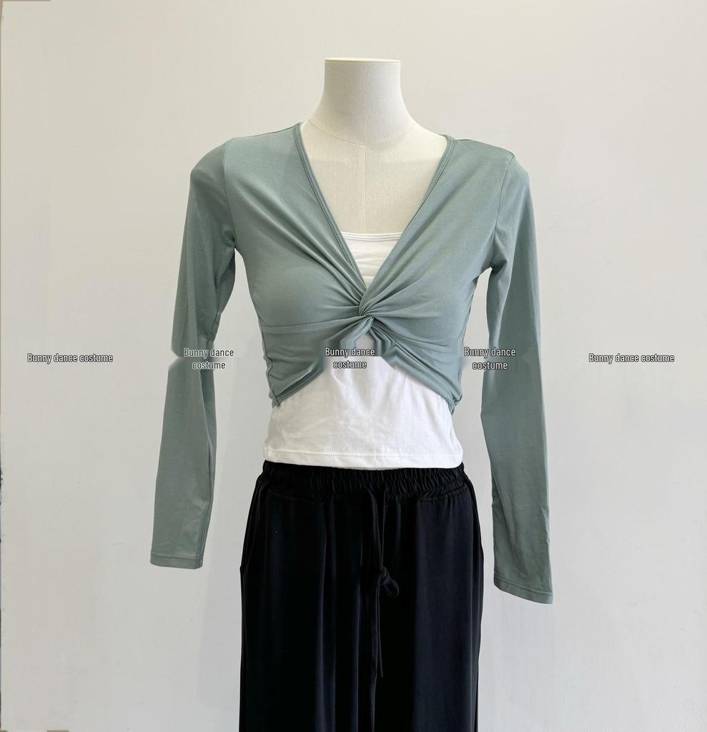 Women's Ballet Wrap Shrug: Long Sleeve Dancewear Top for Chinese and Classical Dance Practice