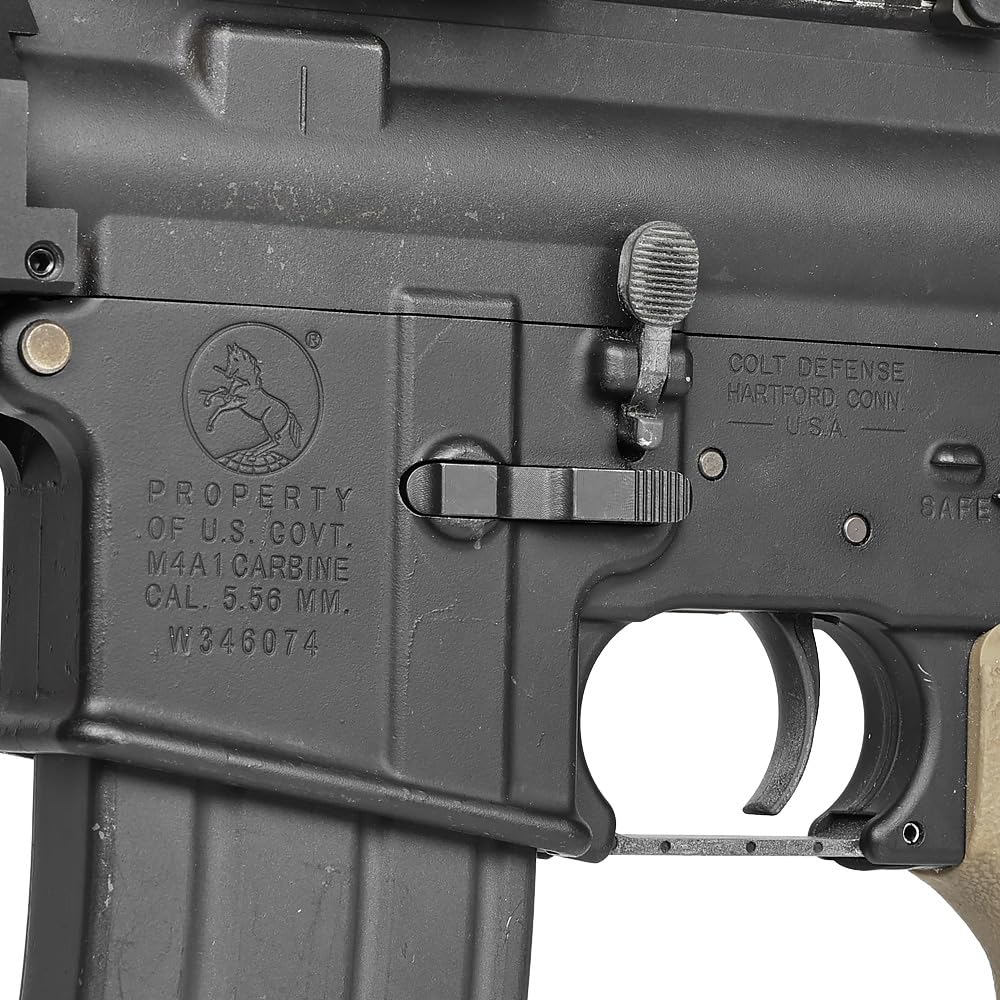 Ryohinbuhin Tokyo Marui MWS Compatible 5KU NORGON LLC Ambidextrous Magazine Catch Replica, Steel CNC Blued Finish, Black