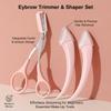 Eyebrow Razor Scissor Safe Anti-scratch Trimmer for Beginners Eyebrow Trimmer with Comb  Eyebrows Shaping Makeup Tools