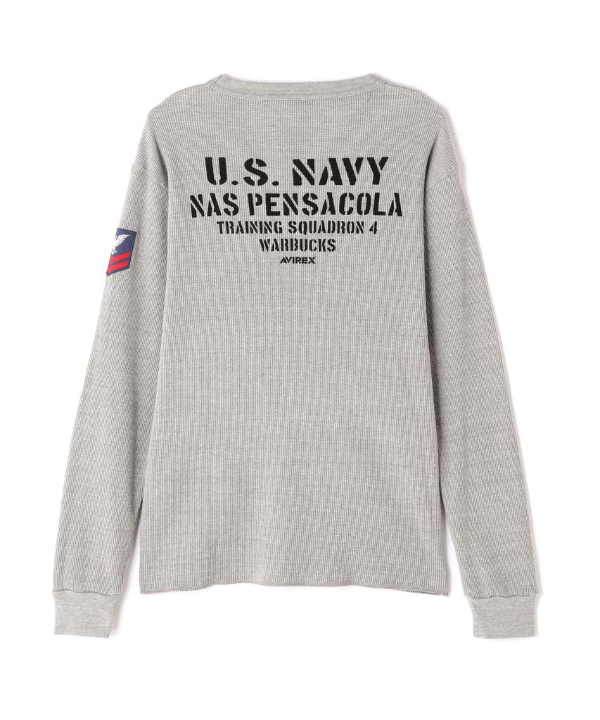 LONG SLEEVE WAFFLE Sleeve Waffle Navy 2XL 020 Gray [AVIREX] T-SHIRT U.S. NAVY/Long T-Shirt U.S. 783-4130006 Men's