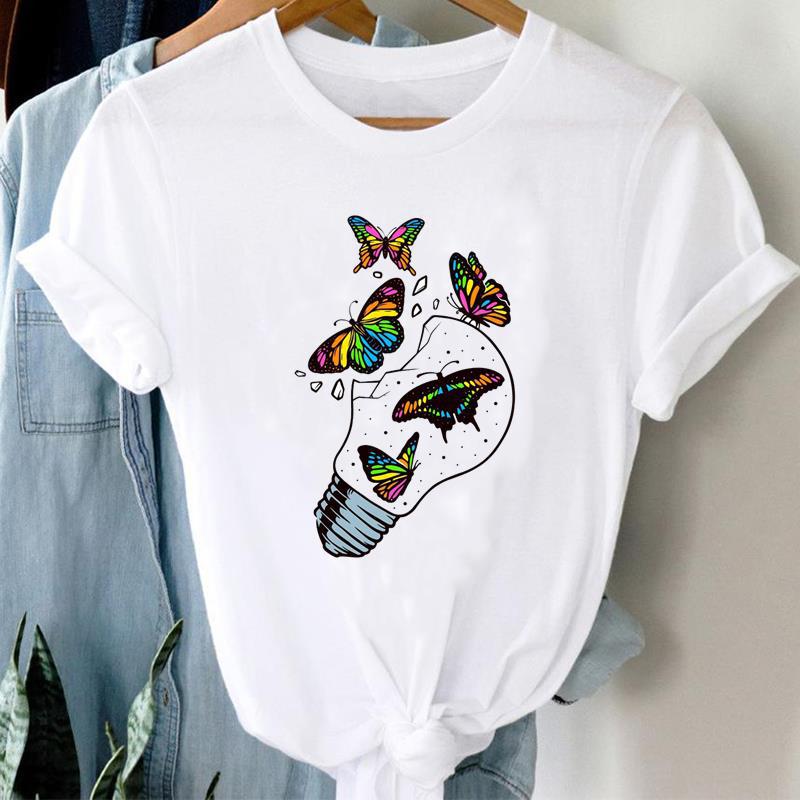 Buchstaben Ins Kleidung Damen Bedruckt Europäischer Ärmel T-Shirt Tops Oversized T-Shirt Damen Kleidung