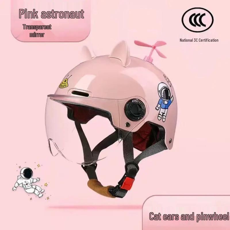 Certified Children's Cute Motorcycle and Electric Scooter Helmet - All-Season, Half Helmet for Summer Use