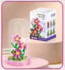Plant Exhibition Booth Mini Block Flower Building Brick Rose Lily Lotus Hyacinth Sunflower Carnation Bonsai Toys For Gilr Gift