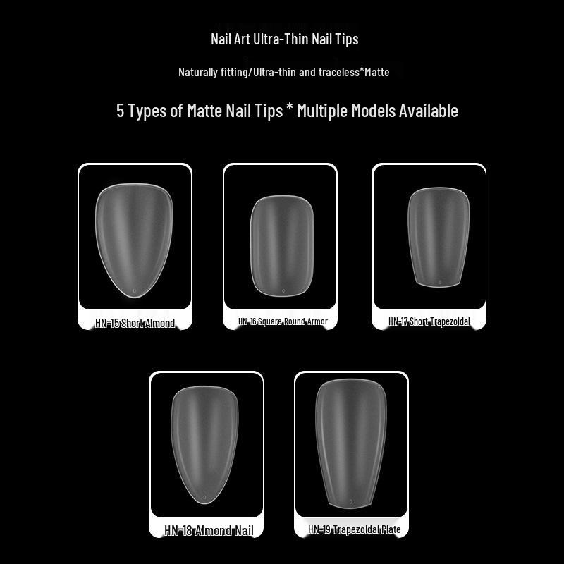Ultra-Thin Seamless Matte Nail Tips - 240 Piece Boxed Set: No-File, Full-Stick False Fingernails