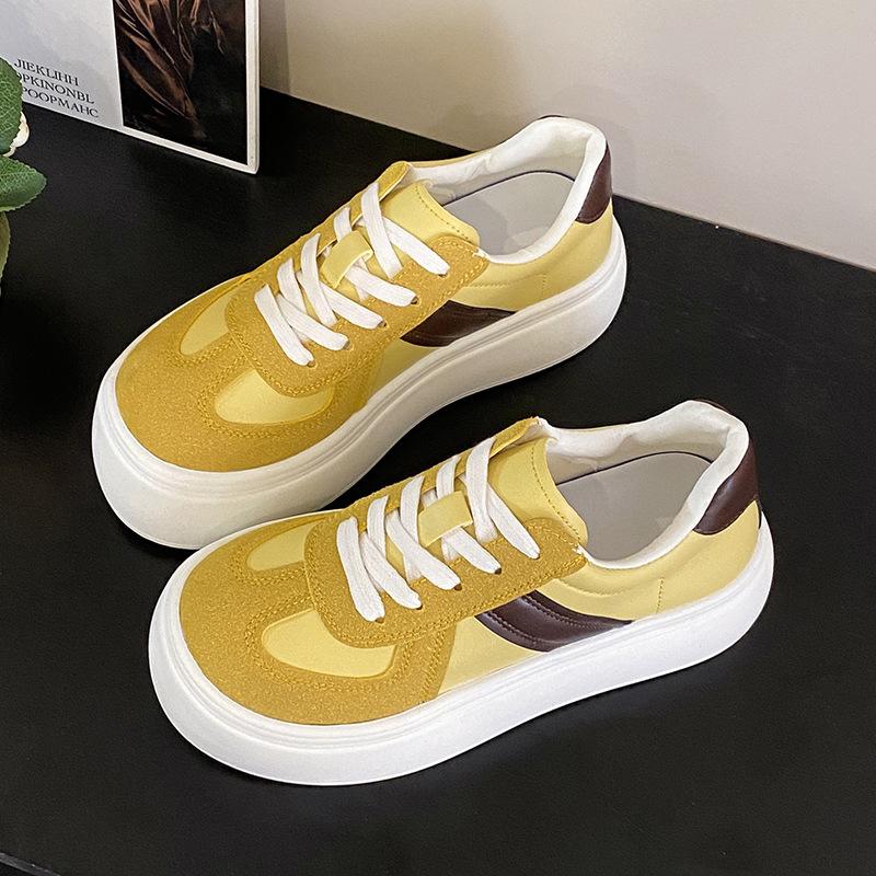 Yunfu~ Ou Ruofeng Thick-soled Heightening Little White Shoes for Women's 2025 New Versatile Casual Board Shoes Color Matching Sports Shoes