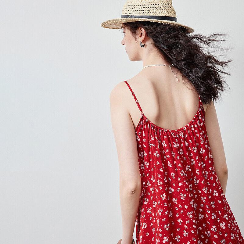 Women's Floral Ruffle A-line Chiffon Summer Dress