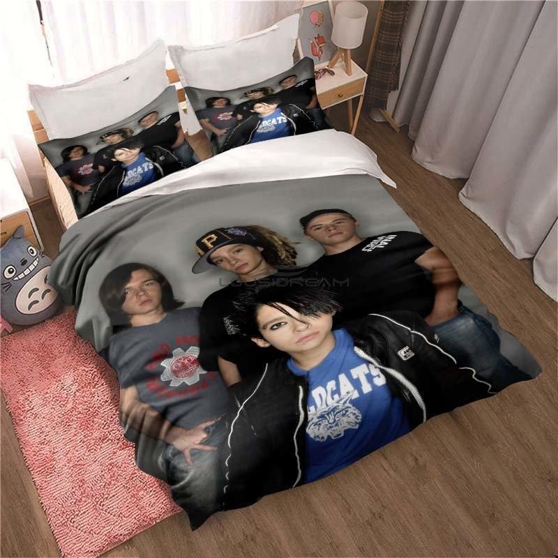 Neues Tokio Hotel Bettwäsche-Set 3D-Druck Mode Rockband Heimdekoration Junge Mädchen King Size Bettwäsche-Set Bettbezug Kissenbezug