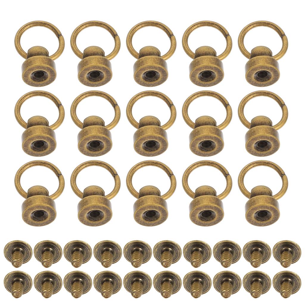 20 Sets Mobile Phone Case Pull Buckle Belt Rivets Fasteners Button DIY Purse Supplies Copper Screws