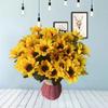 Annuus Faux Helianthus Silk Flower Bundle For Outdoor Event And Decoration House