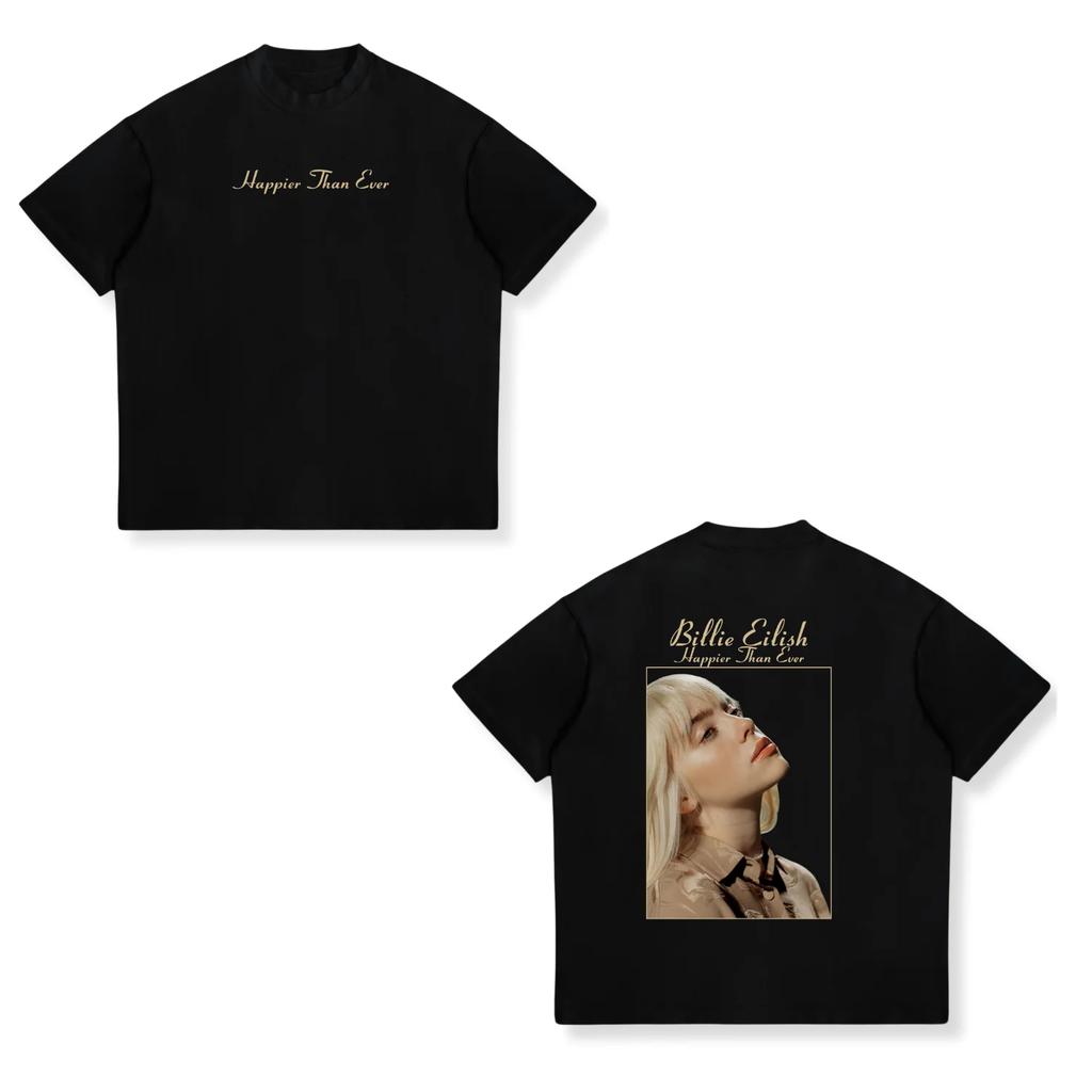 T-shirt con Stampa Billie Eilish 2026 Nuova Calda Vendita Unisex Moda Donna Retro Maglietta per Fan di Musica Y2k Street Wear T-shirt in Cotone