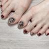 24Pcs Short Square Cat Eye Glitter Press On Toenails Reusable Full Cover Fake Nail Tips Shiny Powder Design