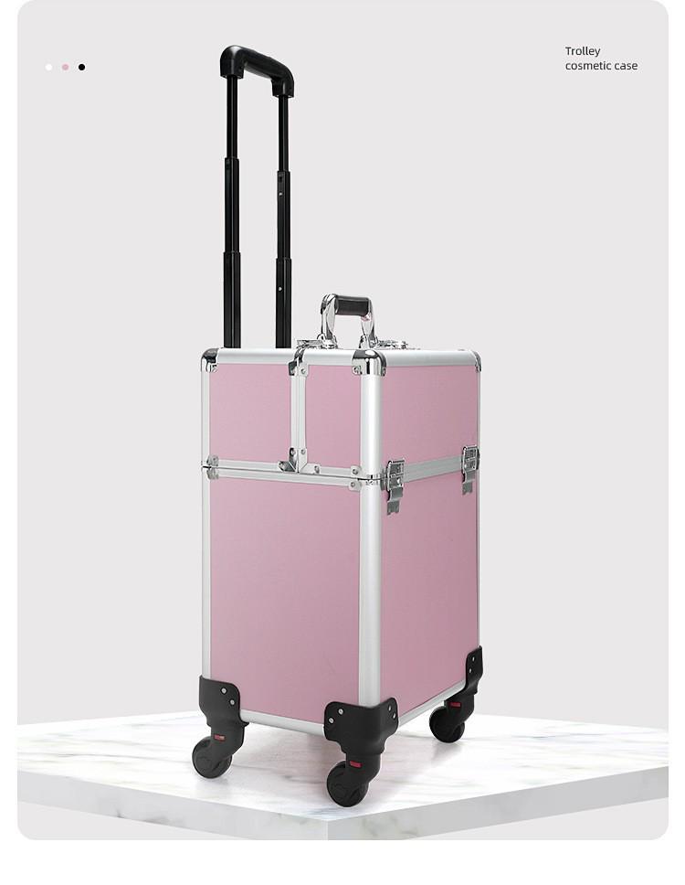 Professional Makeup Artist Trolley Case: Large Capacity Storage with Lock for Makeup, Nail, and Tattoo Tools.