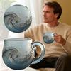 Beach Mug Sea Glass Wave Cup Ocean Themed Coffee Cup Sea Theme Water Tea Cup Coffee Glass Mug for Workplace Travel Bar