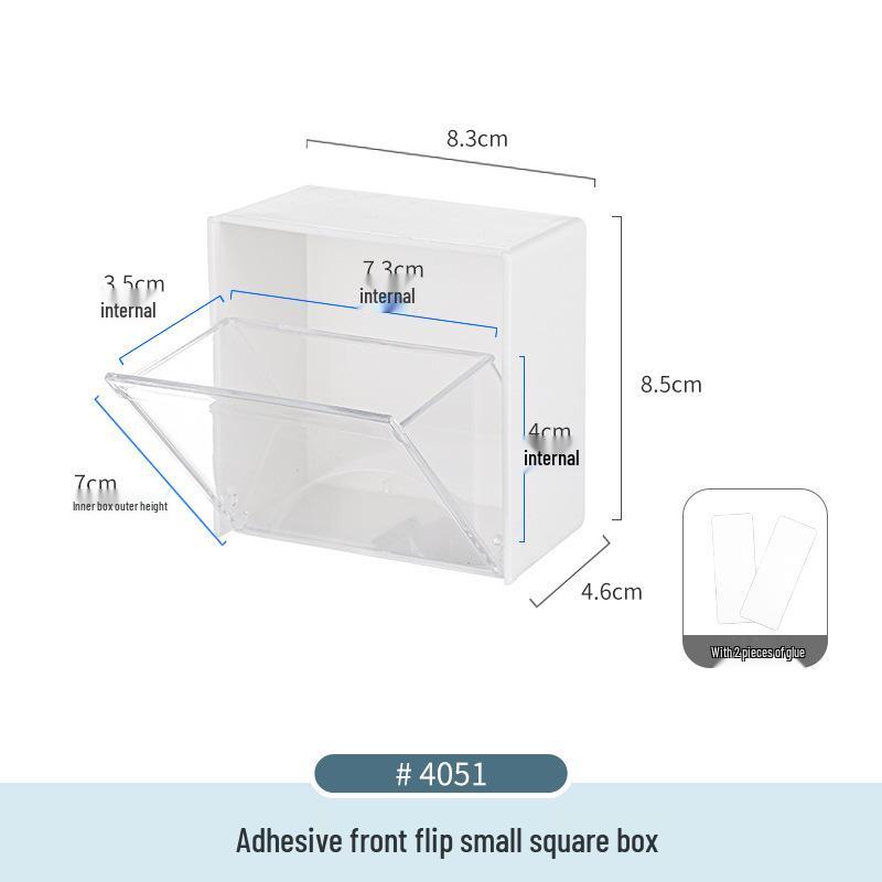 Desktop Transparent Storage Box for Sundries, Cosmetics, Stationery, Tableware with Mirror Cabinet